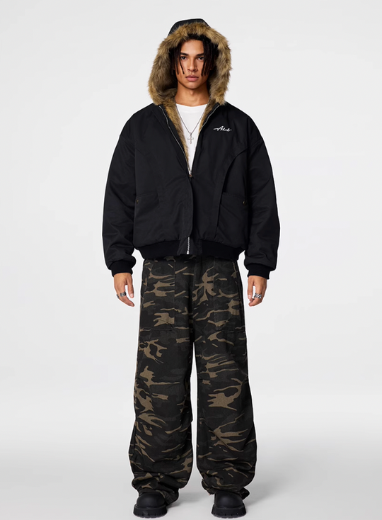 Achock Fur Lining Reversible Hooded Jacket | Face 3 Face