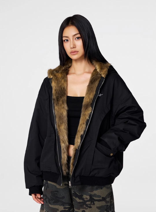 Achock Fur Lining Reversible Hooded Jacket | Face 3 Face
