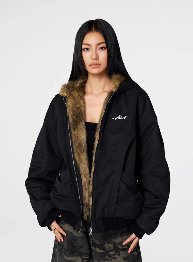 Achock Fur Lining Reversible Hooded Jacket | Face 3 Face
