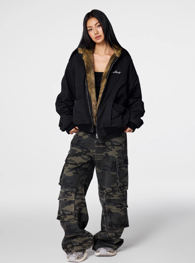 Achock Fur Lining Reversible Hooded Jacket | Face 3 Face