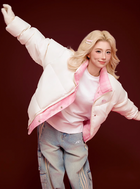 Achock Plaid Lining Reversible Down Jacket | Face 3 Face