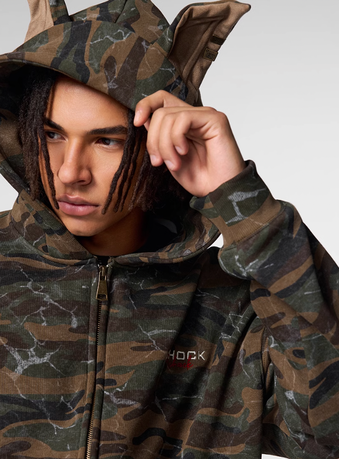 Achock Camouflage Doberman Pinscher Ears Hooded Jacket | Face 3 Face