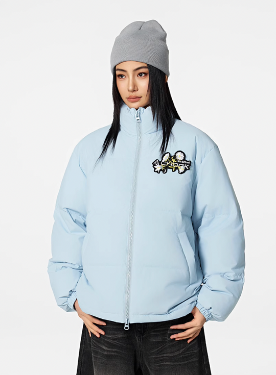 Achock Velcro Embroidered Down Jacket | Face 3 Face