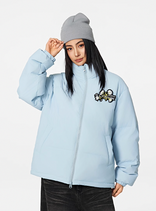 Achock Velcro Embroidered Down Jacket | Face 3 Face