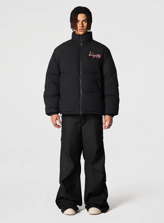 Achock Velcro Embroidered Down Jacket | Face 3 Face