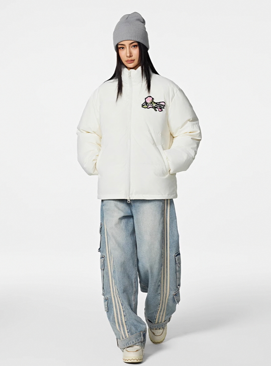 Achock Velcro Embroidered Down Jacket | Face 3 Face