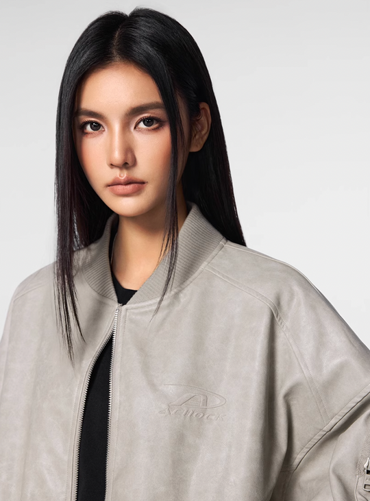 Achock Sleeve Pocket Leather Motorcycle Jacket | Face 3 Face