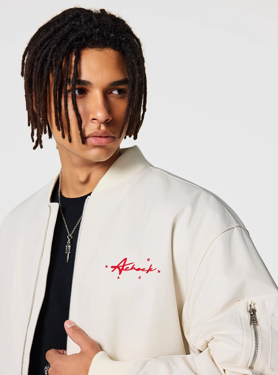 Achock Logo Embroidery MA-1 Bomber Jacket | Face 3 Face