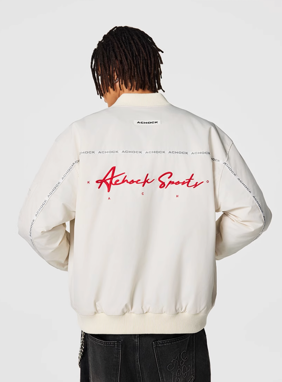 Achock Logo Embroidery MA-1 Bomber Jacket | Face 3 Face