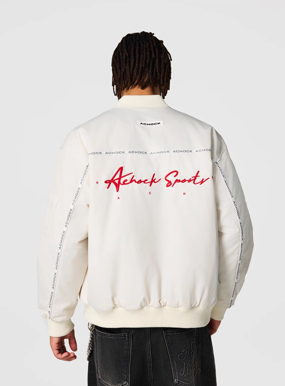 Achock Logo Embroidery MA-1 Bomber Jacket | Face 3 Face