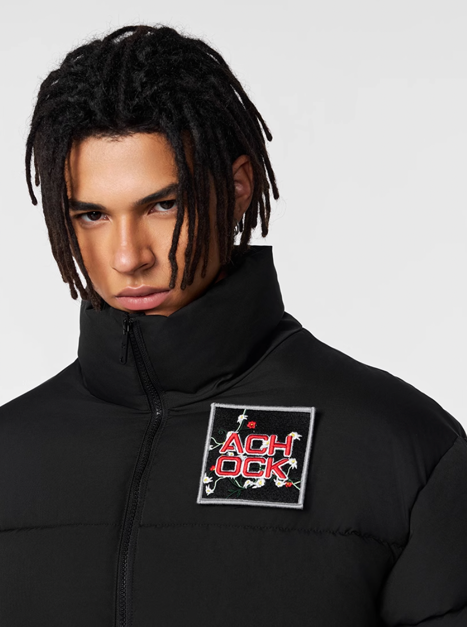 Puffer Jacket | Achock Basic Velcro Embroidered Puffer Jacket | Face 3 Face