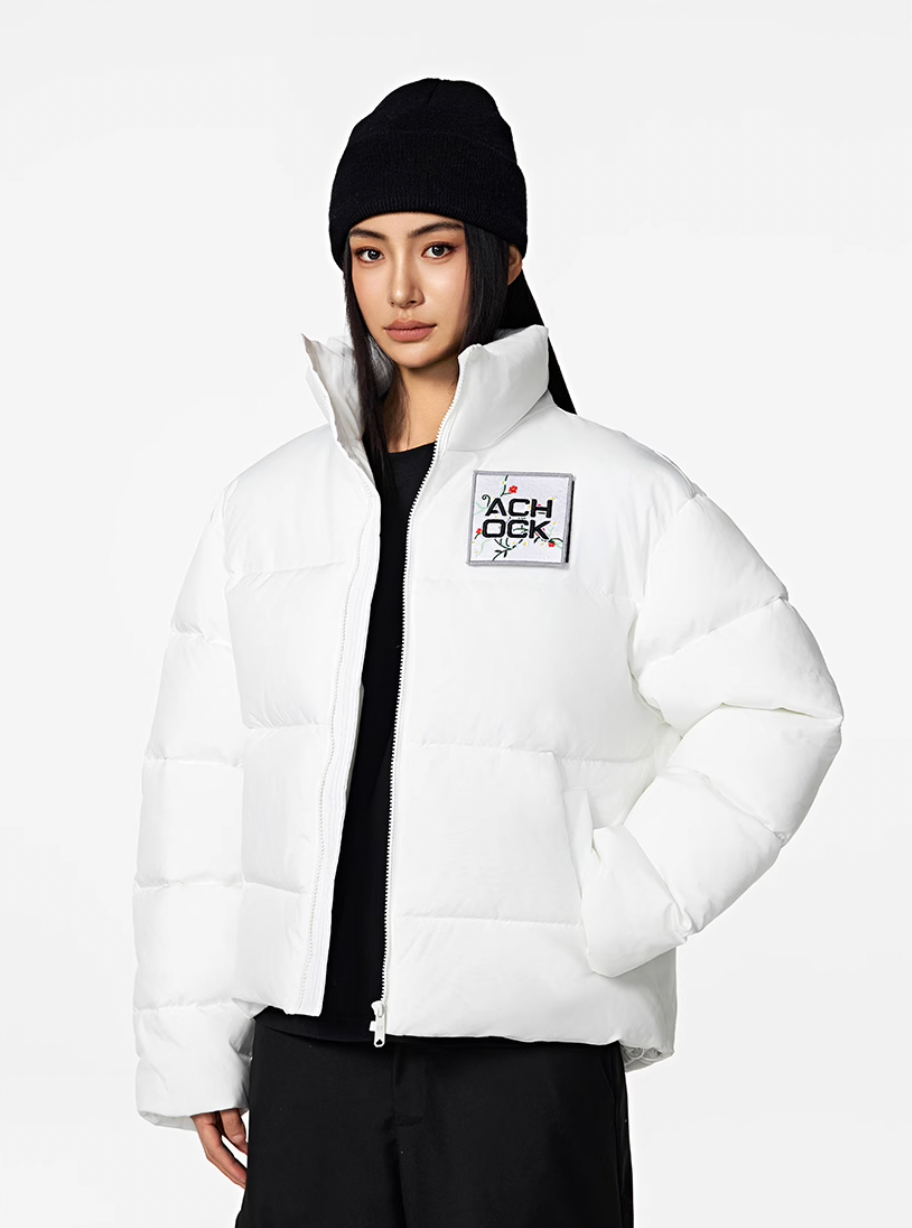 Puffer Jacket | Achock Basic Velcro Embroidered Puffer Jacket | Face 3 Face