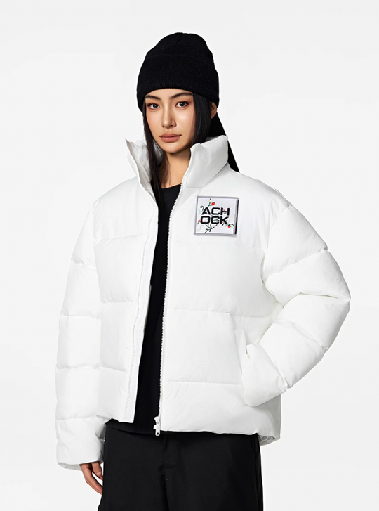 Puffer Jacket | Achock Basic Velcro Embroidered Puffer Jacket | Face 3 Face
