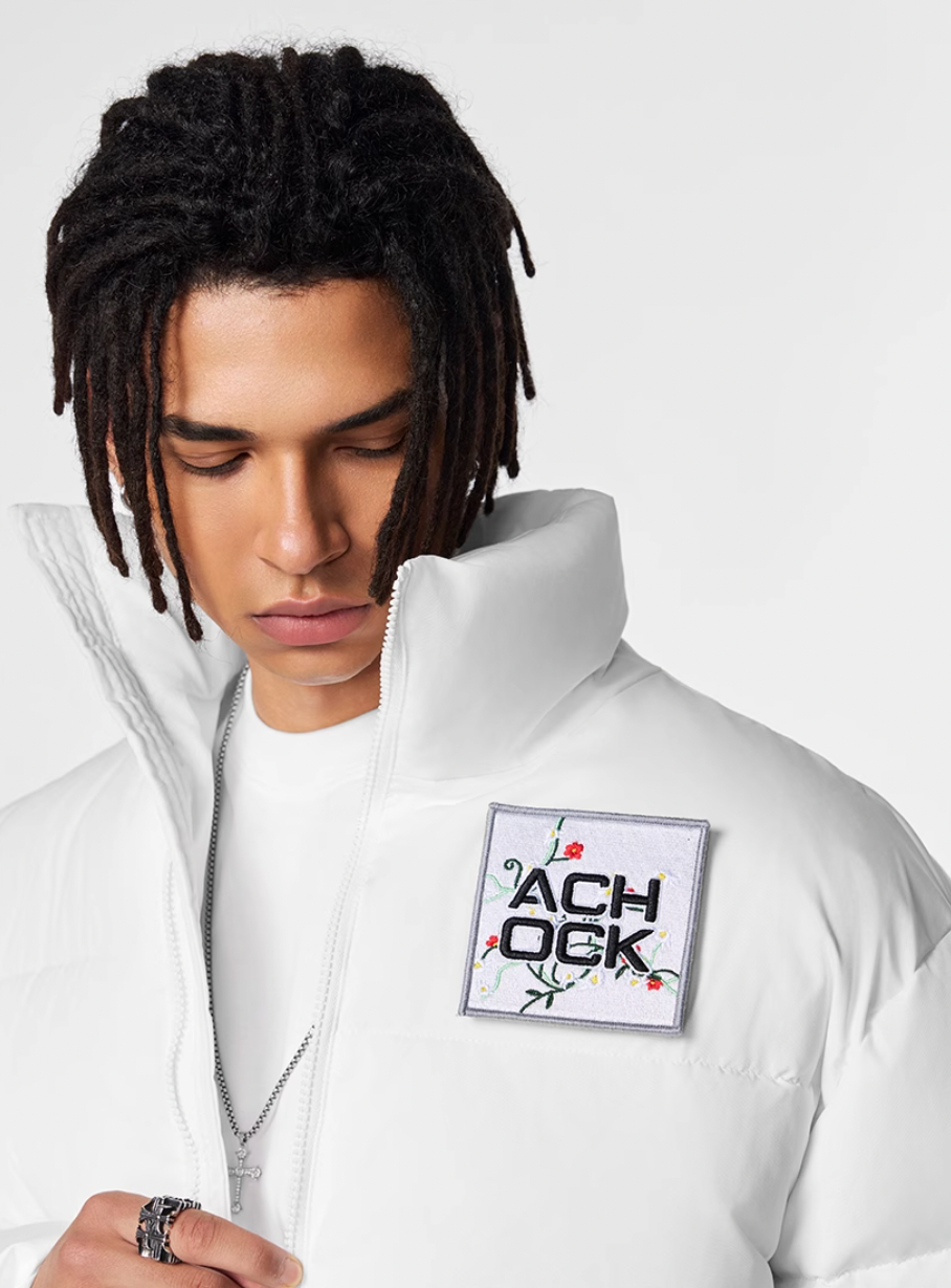 Puffer Jacket | Achock Basic Velcro Embroidered Puffer Jacket | Face 3 Face