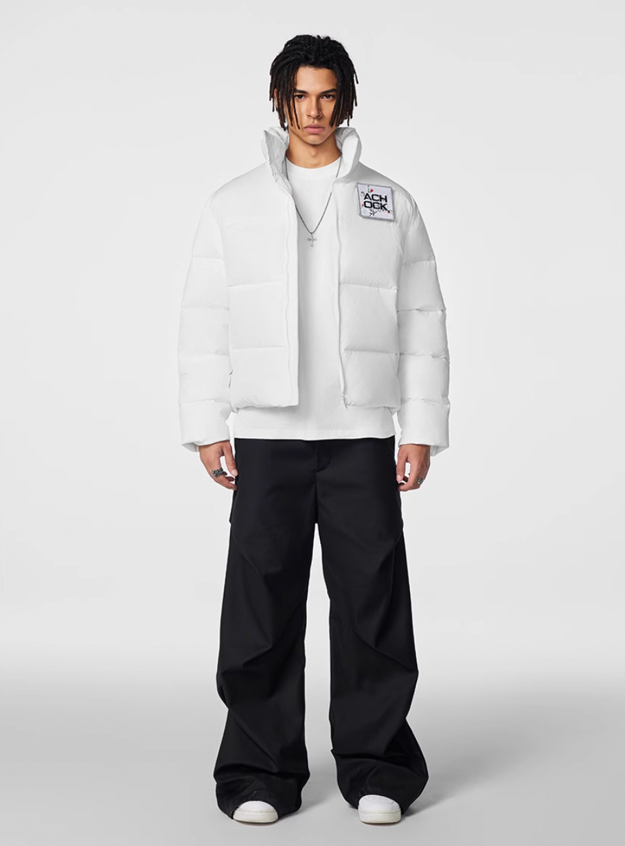 Puffer Jacket | Achock Basic Velcro Embroidered Puffer Jacket | Face 3 Face
