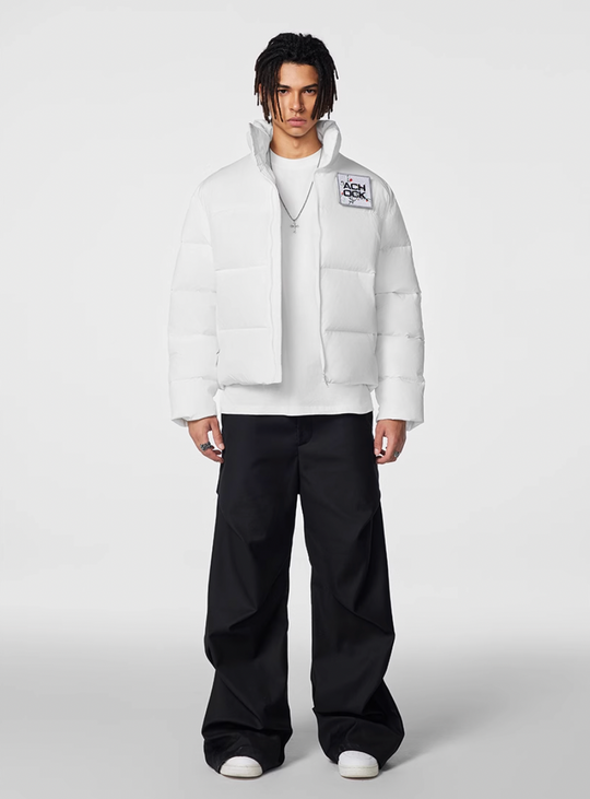 Puffer Jacket | Achock Basic Velcro Embroidered Puffer Jacket | Face 3 Face