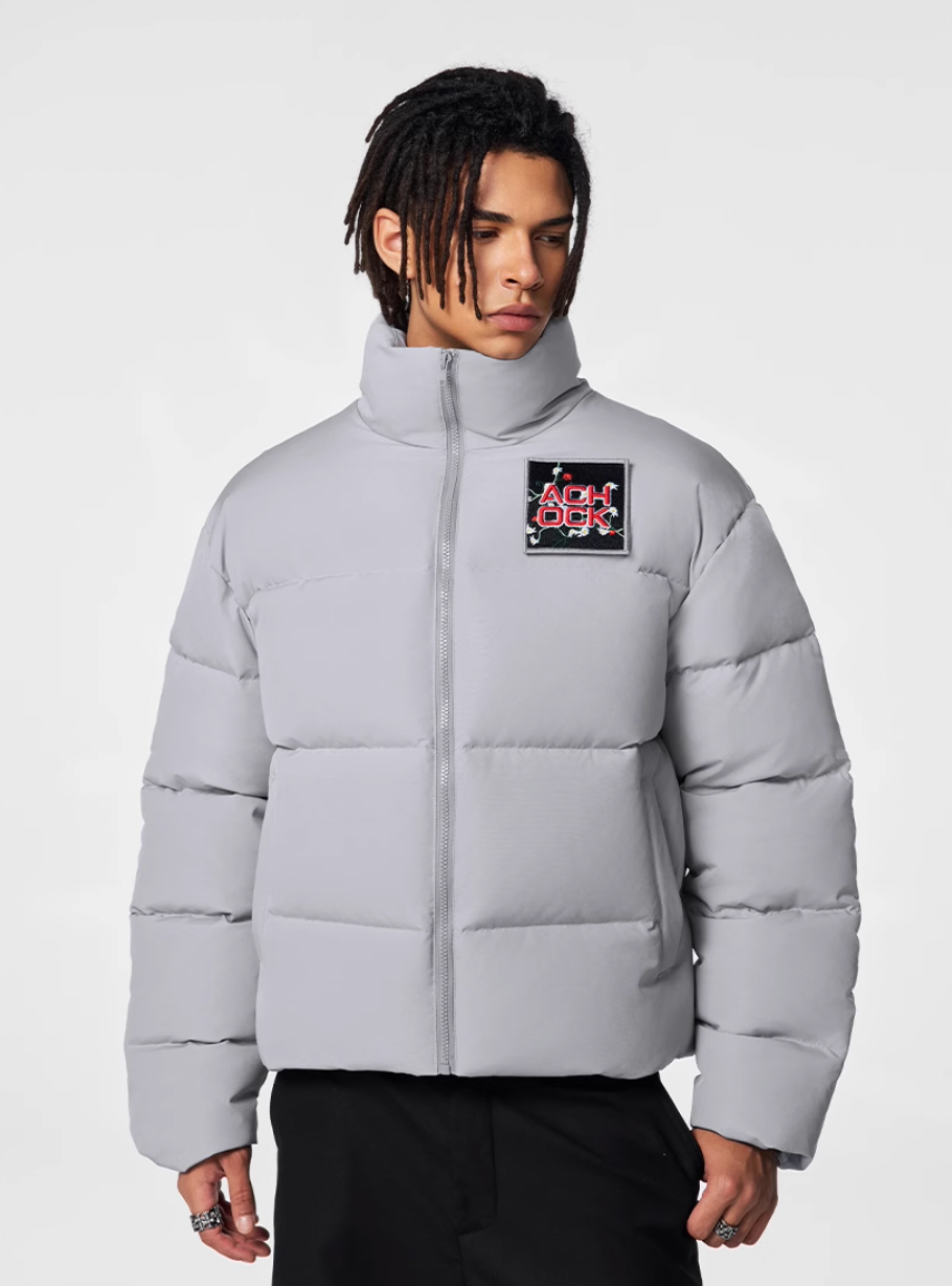 Puffer Jacket | Achock Basic Velcro Embroidered Puffer Jacket | Face 3 Face