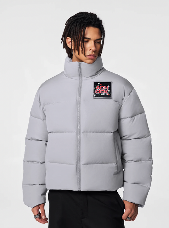 Puffer Jacket | Achock Basic Velcro Embroidered Puffer Jacket | Face 3 Face