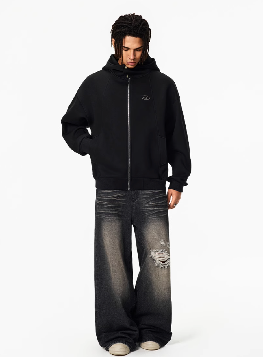 Achock Snap Button Zip Up Hooded Jacket | Face 3 Face