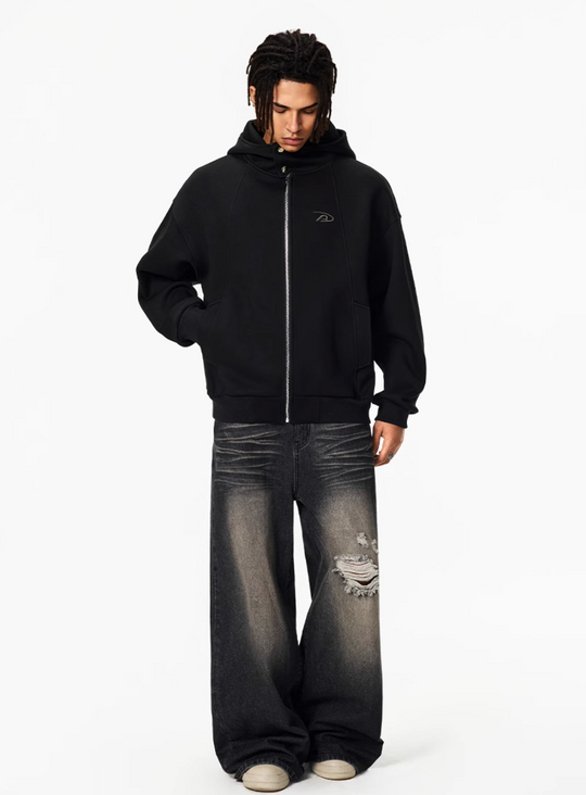 Achock Snap Button Zip Up Hooded Jacket | Face 3 Face