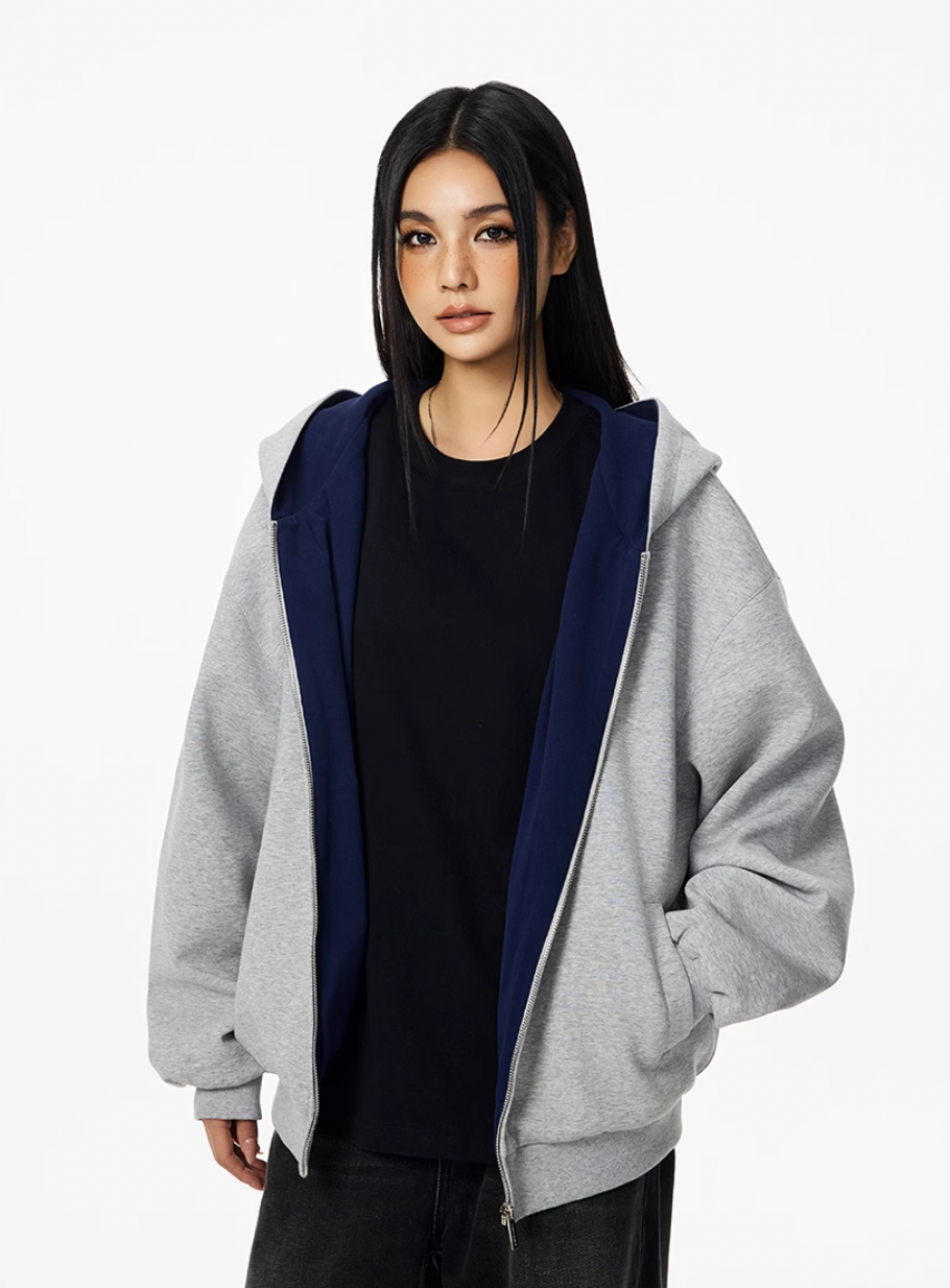 Achock Color Lined Zip Up Hooded Jacket | Face 3 Face
