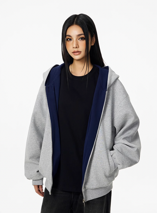 Achock Color Lined Zip Up Hooded Jacket | Face 3 Face