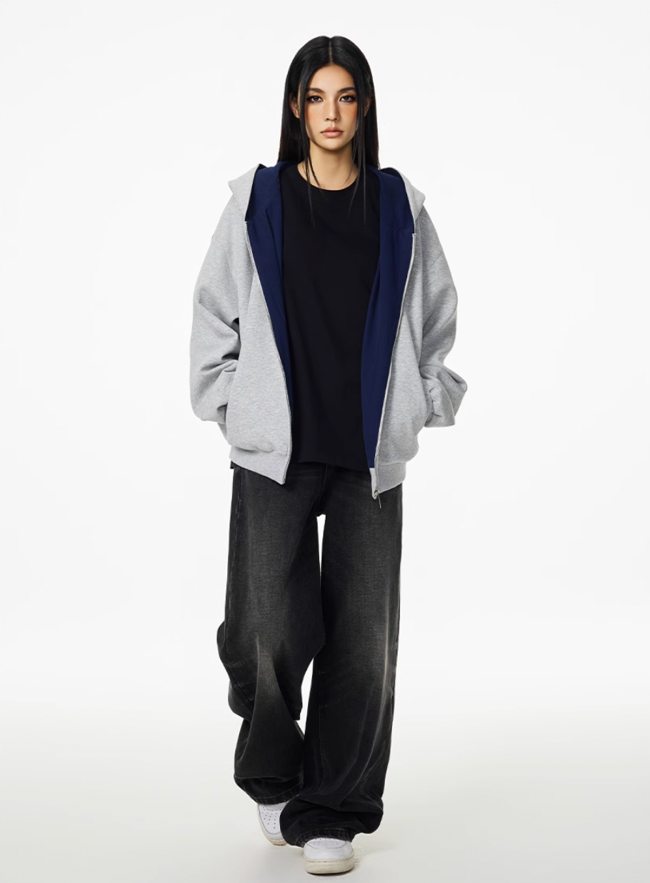 Achock Color Lined Zip Up Hooded Jacket | Face 3 Face