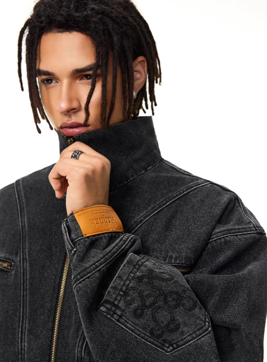 Achock Reconstructed Design Washed Denim Jacket | Face 3 Face