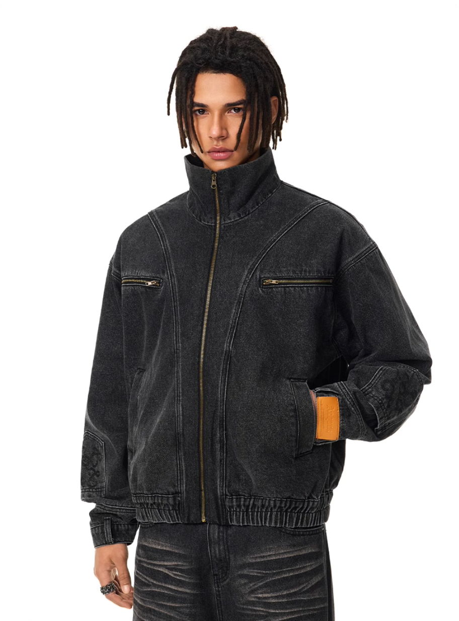 Achock Reconstructed Design Washed Denim Jacket | Face 3 Face