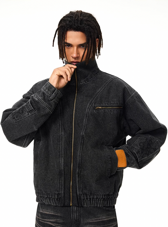 Achock Reconstructed Design Washed Denim Jacket | Face 3 Face