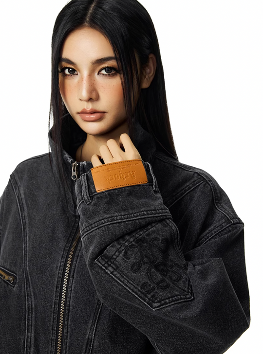 Achock Reconstructed Design Washed Denim Jacket | Face 3 Face