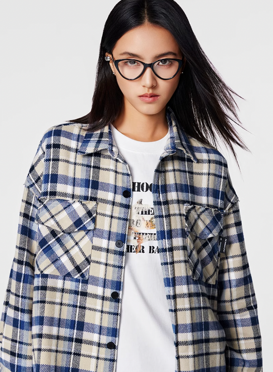 Achock Plaid Fringe Long Sleeved Flannel Shirt | Face 3 Face