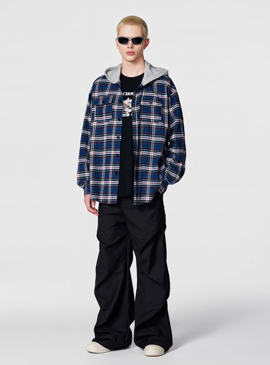 Achock Plaid Hooded Long Sleeved Shirt | Face 3 Face