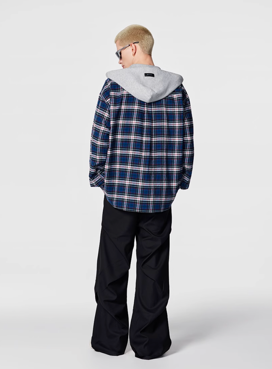 Achock Plaid Hooded Long Sleeved Shirt | Face 3 Face