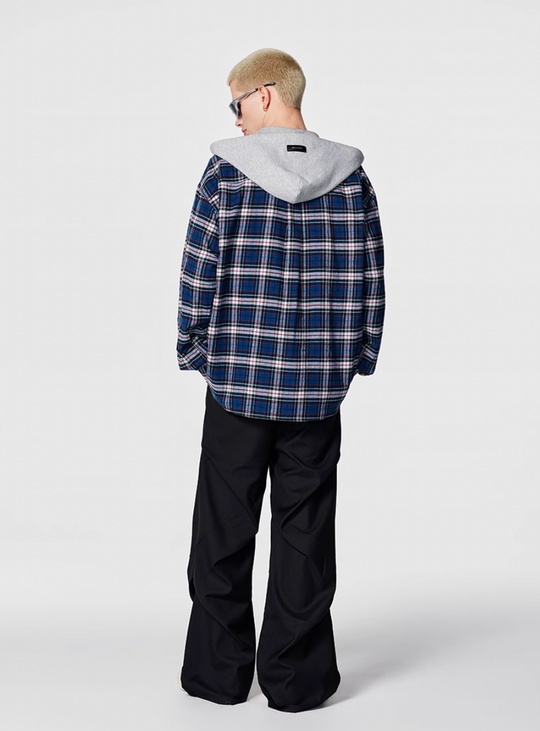 Achock Plaid Hooded Long Sleeved Shirt | Face 3 Face