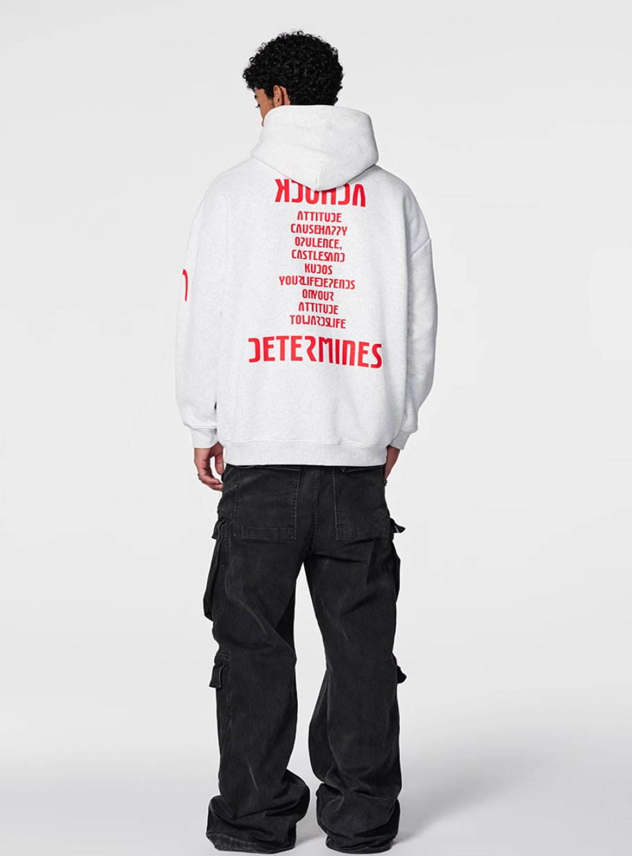 Puff print hoodies | Achock Heavyweight Logo Printed Hoodie | Face 3 Face