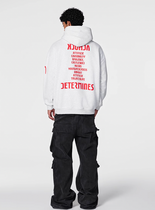 Puff print hoodies | Achock Heavyweight Logo Printed Hoodie | Face 3 Face