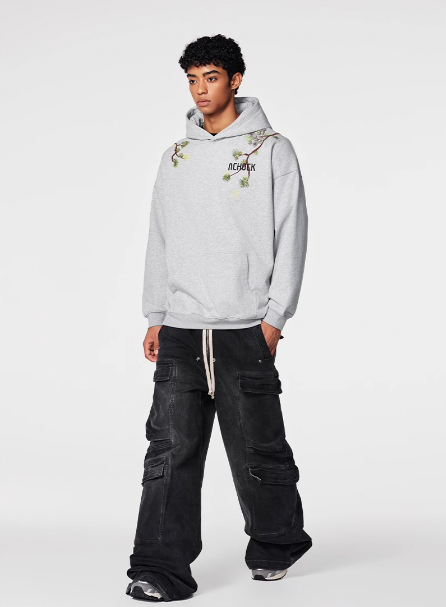 Achock Pine Tree Heavy Embroidery Hoodie | Face 3 Face