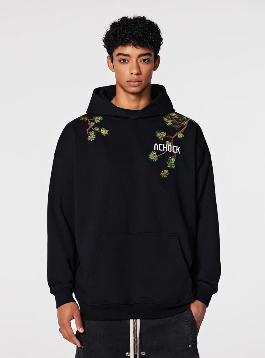 Achock Pine Tree Heavy Embroidery Hoodie | Face 3 Face