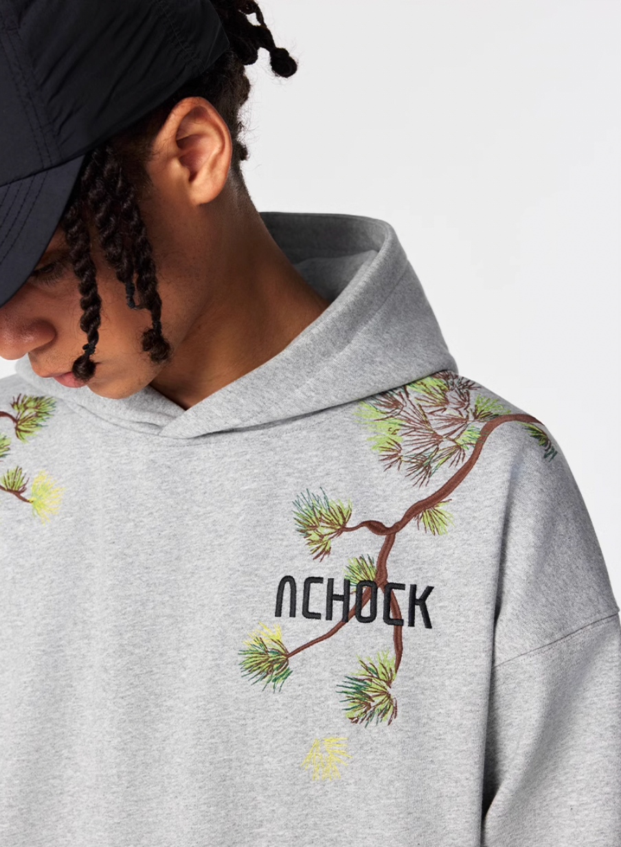 Achock Pine Tree Heavy Embroidery Hoodie | Face 3 Face