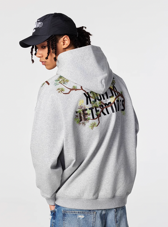 Achock Pine Tree Heavy Embroidery Hoodie | Face 3 Face
