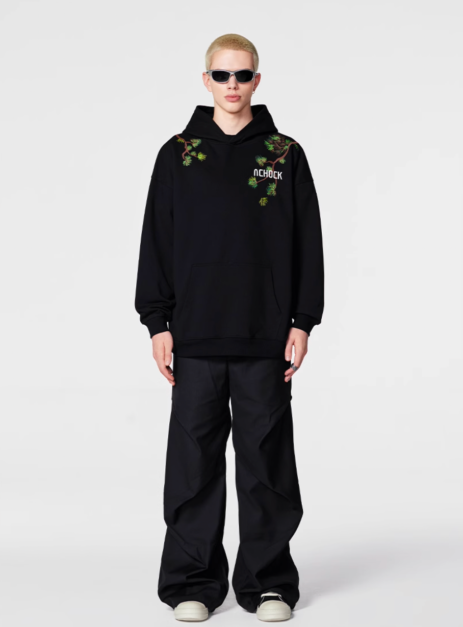 Achock Pine Tree Heavy Embroidery Hoodie | Face 3 Face