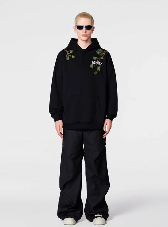 Achock Pine Tree Heavy Embroidery Hoodie | Face 3 Face