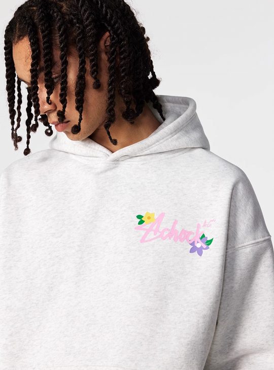 Achock Floral Embroidery Logo Printed Hoodie | Face 3 Face