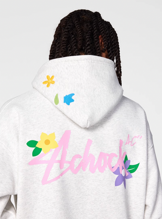 Achock Floral Embroidery Logo Printed Hoodie | Face 3 Face
