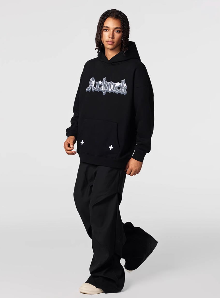 Achock Printed Logo Embroidery Hoodie | Face 3 Face