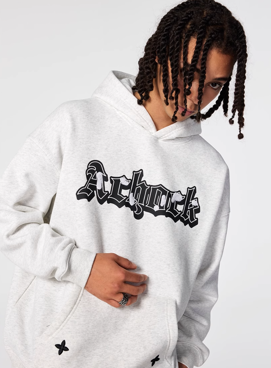 Achock Printed Logo Embroidery Hoodie | Face 3 Face