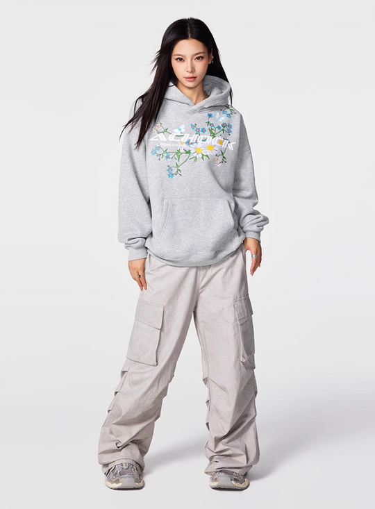 Puff print hoodies | Achock Foam Printed Flower Hoodie | Face 3 Face