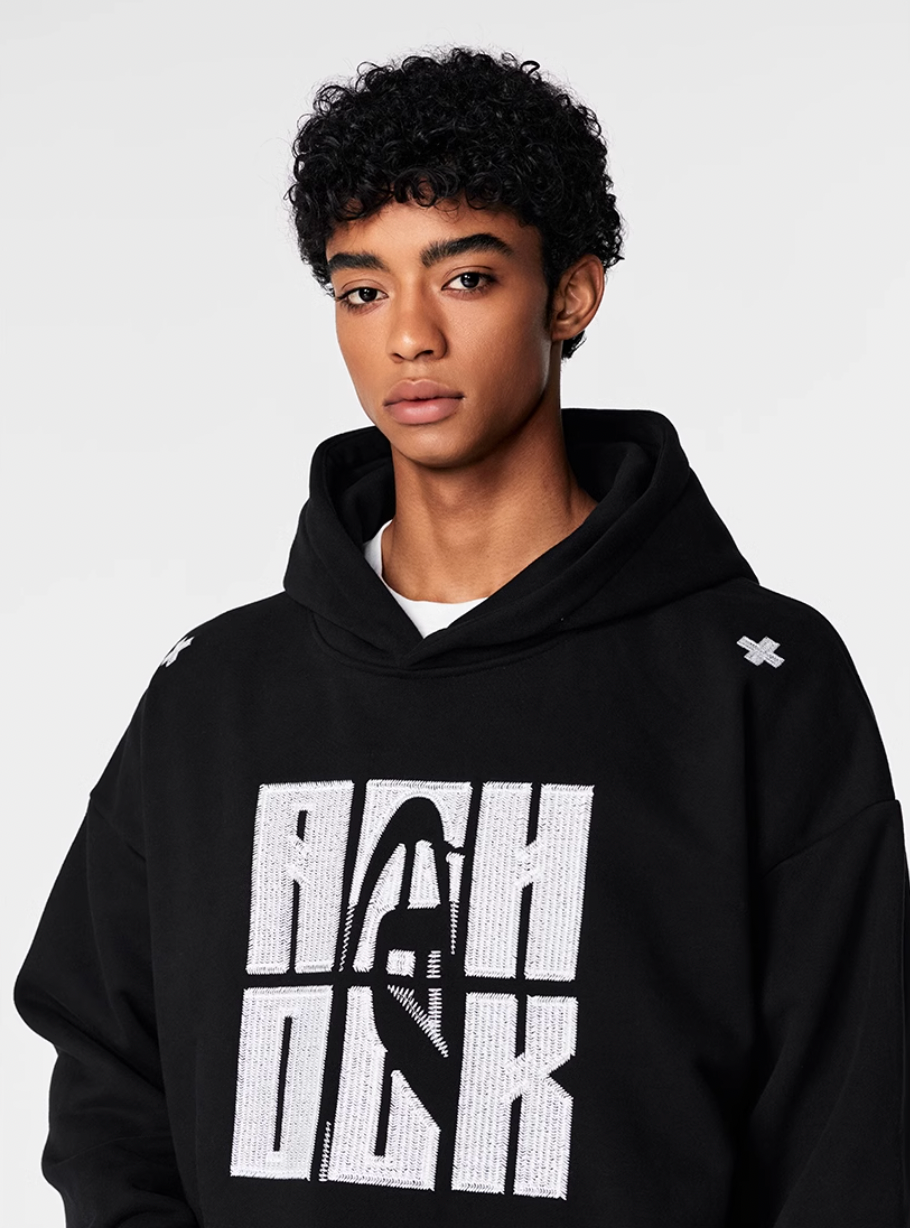 Achock Heavy Logo Embroidery Hoodie | Face 3 Face