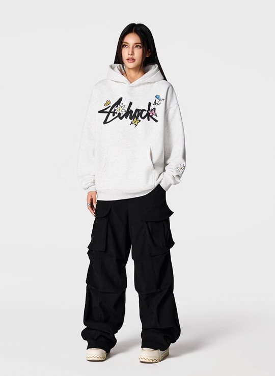 Achock Character Pattern Print Hoodie | Face 3 Face